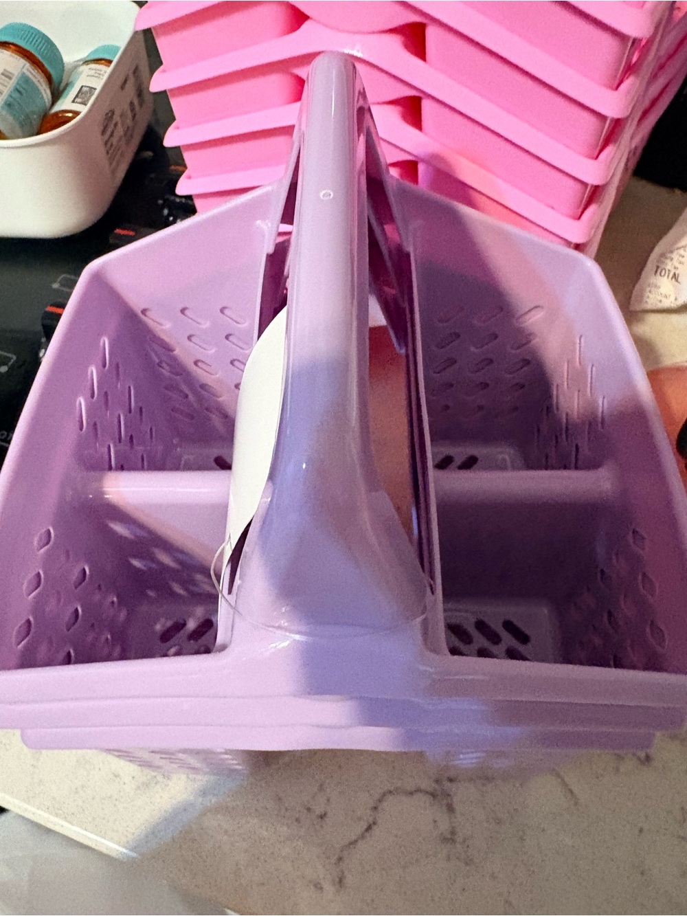 Hobby Lobby Lavender Plastic Caddy with Carry Handle